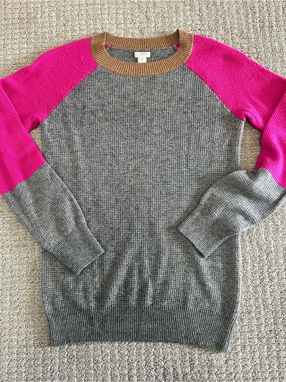J. Crew Wool blend Crewneck Colorblock Sweater